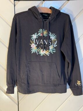 Vans Black Floral Logo Hoodie